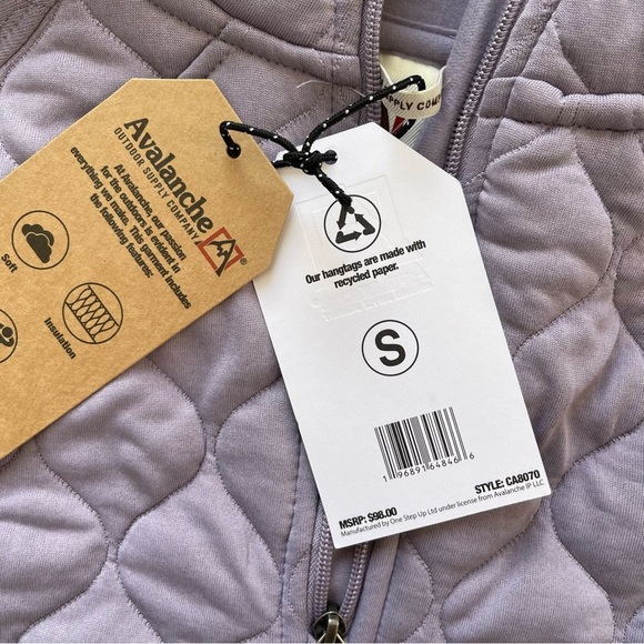 Avalanche Sequim 1/4 Zip Quilted Pullover Sweatshirt Purple Size Small NWT - Picture 4 of 5